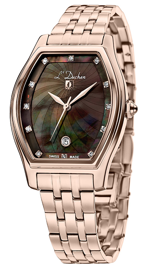 Женские часы L`Duchen Perfection D 641.40.38, механизм кварцевый, циферблат коричневый, браслет нержавеющая сталь + pvd — Изображение 2